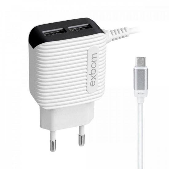 Carregador para Celular Micro USB 1m 12w CA2U-C20V8A Branco EXBOM por 0,00 à vista no boleto/pix ou parcele em até 1x sem juros. Compre na loja Mundomax!
