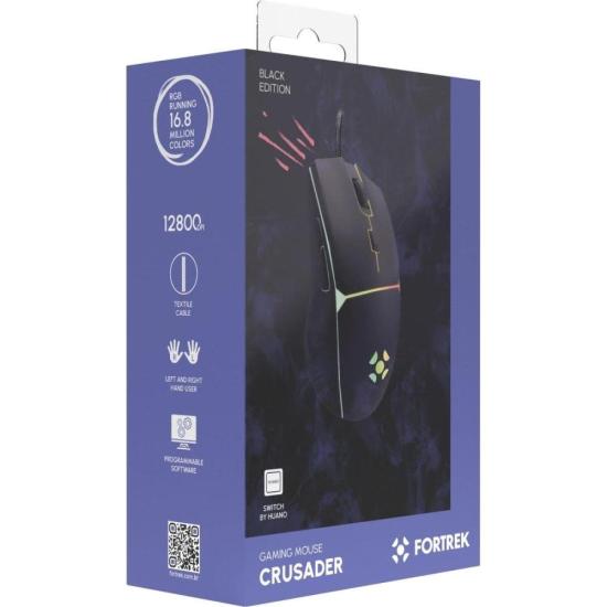 Mouse Gamer Fortrek Crusader 12800Dpi Preto por 78,39 à vista no boleto/pix ou parcele em até 3x sem juros. Compre na loja Fortrek!