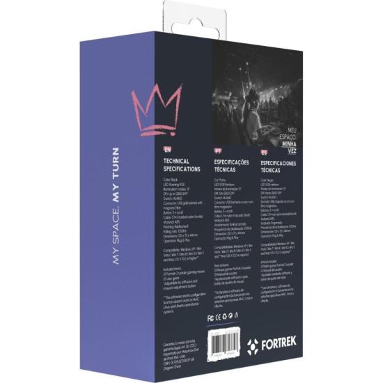 Mouse Gamer Fortrek Crusader 12800Dpi Preto por 78,39 à vista no boleto/pix ou parcele em até 3x sem juros. Compre na loja Fortrek!