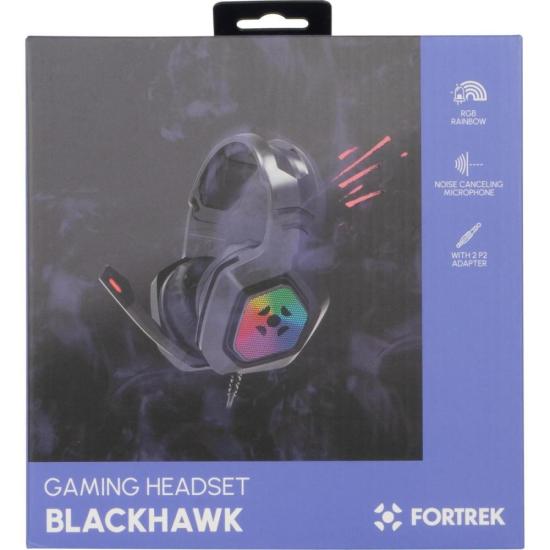 Headset Gamer Fortrek Black Hawk P2 Usb Rgb Preto Fortrek