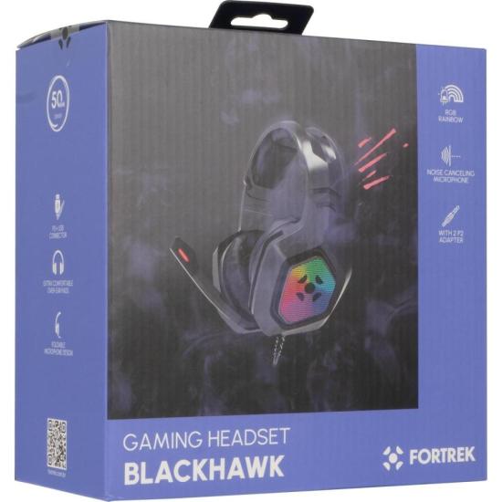 Headset Gamer Fortrek Black Hawk P2 Usb Rgb Preto Fortrek