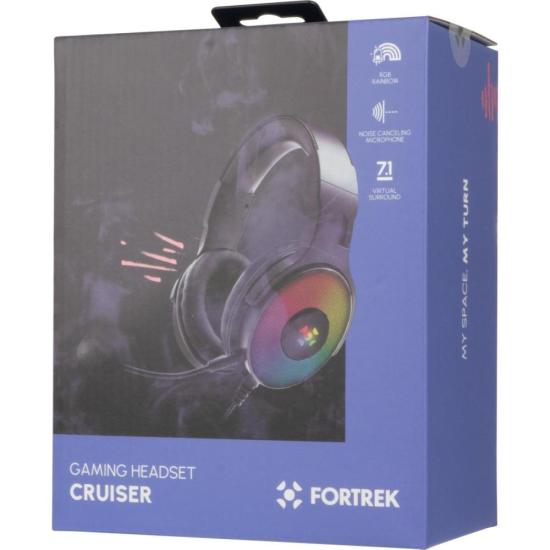 Headset Gamer Fortrek Cruiser 7.1 USB RGB Preto por 236,45 à vista no boleto/pix ou parcele em até 9x sem juros. Compre na loja Fortrek!