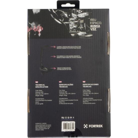 Suporte Para Headset Fortrek Blackfire Preto por 59,03 à vista no boleto/pix ou parcele em até 2x sem juros. Compre na loja Fortrek!