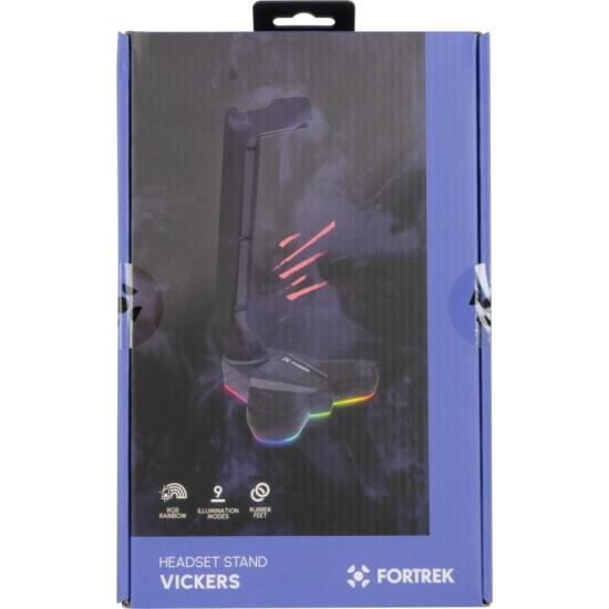 Suporte Para Headset Fortrek Vickers RGB Preto por 92,99 à vista no boleto/pix ou parcele em até 3x sem juros. Compre na loja Mundomax!