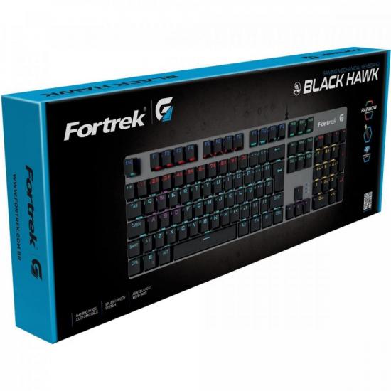 Teclado Gamer Mecânico Fortrek Black Hawk Dark Grey Rainbow por 203,99 à vista no boleto/pix ou parcele em até 8x sem juros. Compre na loja Mundomax!