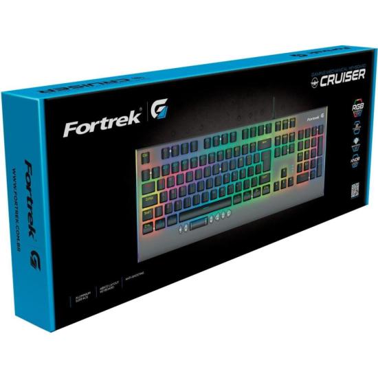 Teclado Gamer Mecânico Fortrek Cruiser Dark Grey RGB por 199,99 à vista no boleto/pix ou parcele em até 7x sem juros. Compre na loja Mundomax!