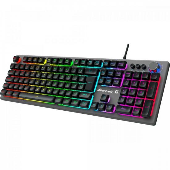 Teclado Gamer Fortrek Holt Grafite Rainbow por 131,98 à vista no boleto/pix ou parcele em até 5x sem juros. Compre na loja Fortrek!