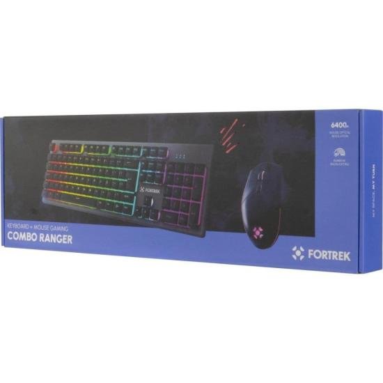 Kit Teclado e Mouse Gamer Fortrek Ranger Rainbow RGB Grafite por 171,94 à vista no boleto/pix ou parcele em até 6x sem juros. Compre na loja Fortrek!