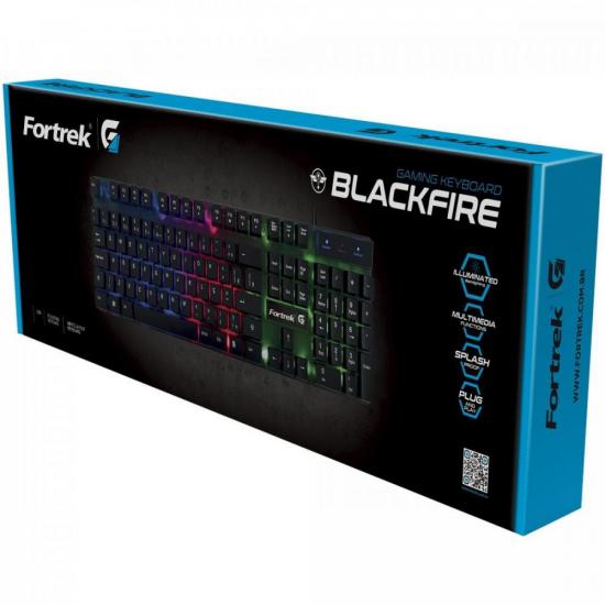 Teclado Gamer Multimídia Fortrek Blackfire Preto G por 85,90 à vista no boleto/pix ou parcele em até 3x sem juros. Compre na loja Mundomax!