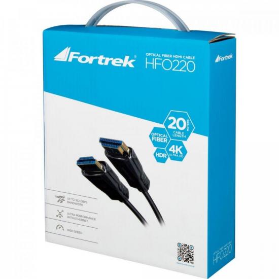 Cabo HDMI Fibra Óptica 2.0 4K HFO220 20m Fortrek por 371,90 à vista no boleto/pix ou parcele em até 10x sem juros. Compre na loja Mundomax!