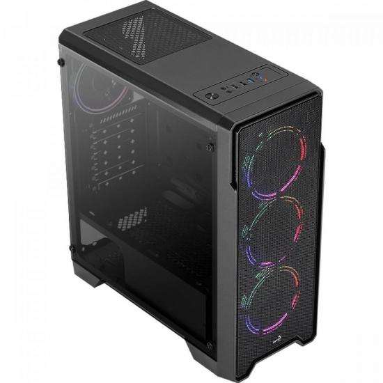 Gabinete Gamer Aerocool Ore Saturn Preto RGB Lateral Acrílico por 511,00 à vista no boleto/pix ou parcele em até 10x sem juros. Compre na loja Mundomax!