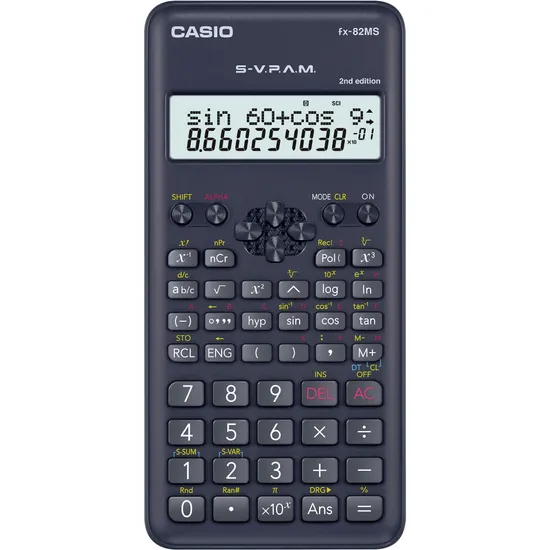 Calculadora Científica Casio FX-82MS-2-S4-DH 240 Funções Preta por 67,99 à vista no boleto/pix ou parcele em até 2x sem juros. Compre na loja Mundomax!