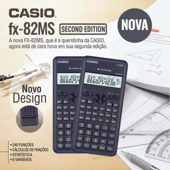 Calculadora Científica Casio FX-82MS-2-S4-DH 240 Funções Preta por 63,99 à vista no boleto/pix ou parcele em até 2x sem juros. Compre na loja Mundomax!