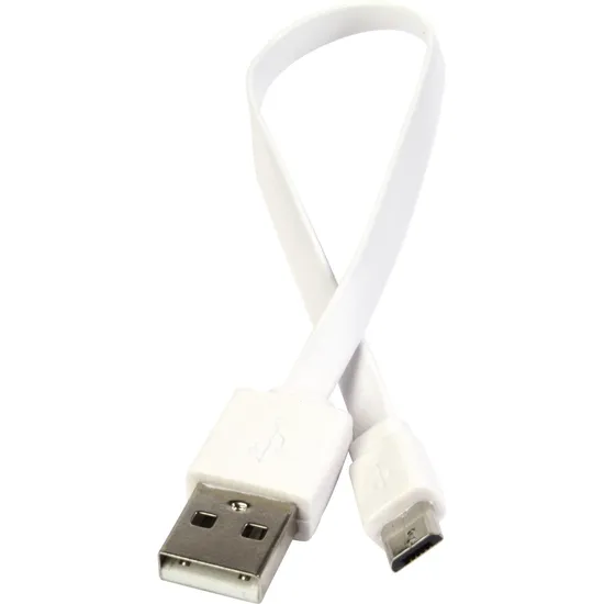 Cabo USB Flat para Micro USB 20cm Branco CBUS0029 STORM por 0,00 à vista no boleto/pix ou parcele em até 1x sem juros. Compre na loja Mundomax!