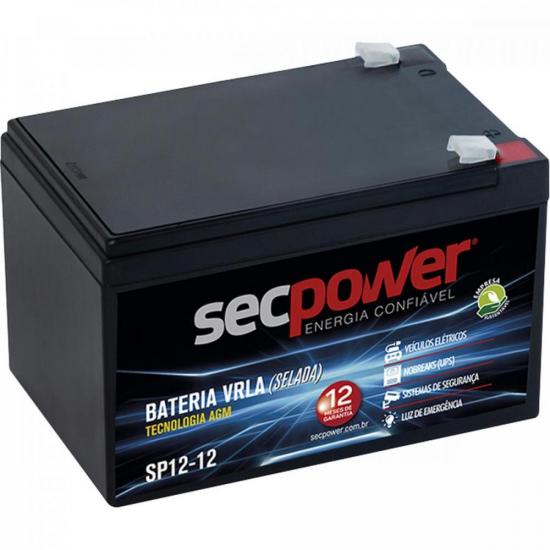 Bateria de Chumbo Ácida VRLA SP12-12 SECPOWER por 201,90 à vista no boleto/pix ou parcele em até 8x sem juros. Compre na loja Mundomax!