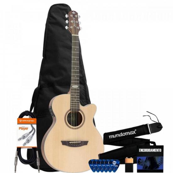 Kit Violão STRINBERG Eletroacústico SF200C Natural Satin + Acessórios (71193)