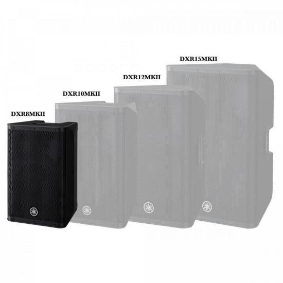 Caixa Acústica Amplificada 8\" de 2 Vias DXR8 MKII-BRA Preta YAMAHA por 7.236,99 à vista no boleto/pix ou parcele em até 12x sem juros. Compre na loja Mundomax!
