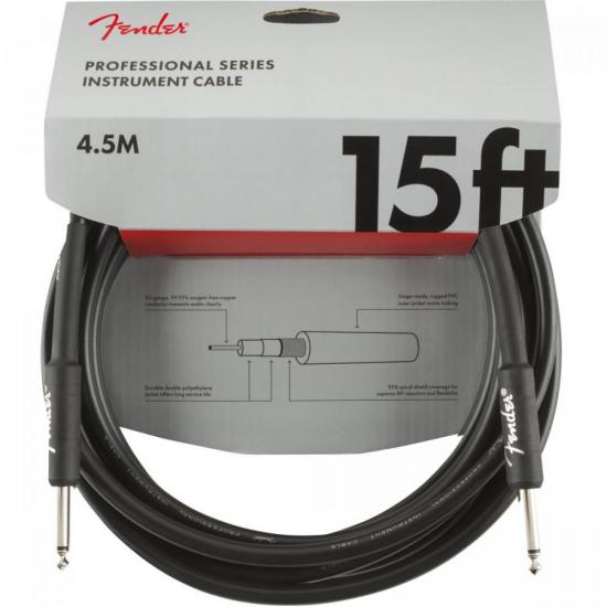 Cabo para Instrumentos FENDER 4,5m P10 x P10x PROFESSIONAL SERIES Preto por 229,00 à vista no boleto/pix ou parcele em até 9x sem juros. Compre na loja Mundomax!