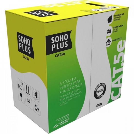 Cabo de Rede CAT.5E CMX Cx 305m Branco Furukawa Sohoplus por 1.099,00 à vista no boleto/pix ou parcele em até 12x sem juros. Compre na loja Mundomax!