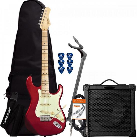 Kit Guitarra TAGIMA T635 Classic Fiesta Red + Cubo + Acessórios (71641)
