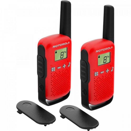 Rádio Comunicador Talkabout Motorola T110BR 25km Vermelho por 289,00 à vista no boleto/pix ou parcele em até 10x sem juros. Compre na loja Mundomax!