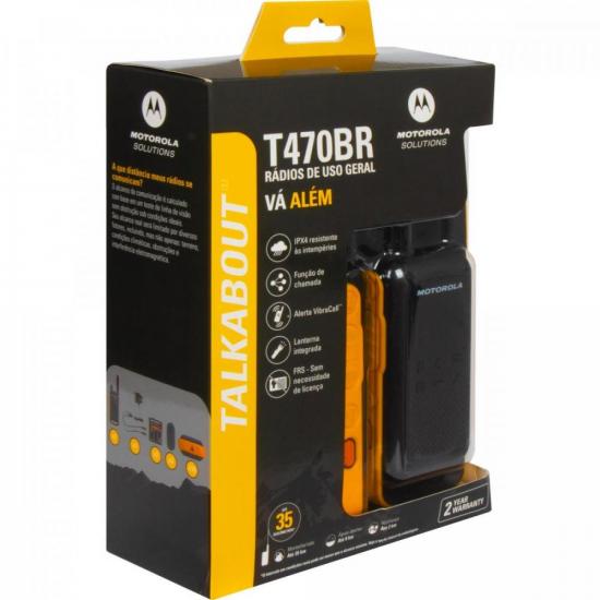 Par Rádio Comunicador Talkabout Motorola T470BR 35km Amarelo/Preto por 689,00 à vista no boleto/pix ou parcele em até 10x sem juros. Compre na loja Mundomax!