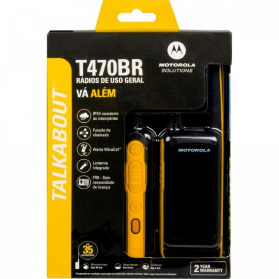 Par Rádio Comunicador Talkabout Motorola T470BR 35km Amarelo/Preto por 689,00 à vista no boleto/pix ou parcele em até 10x sem juros. Compre na loja Mundomax!