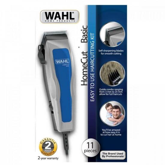Máquina de Corte Wahl Home Cut Cinza/Azul 127V por 90,00 à vista no boleto/pix ou parcele em até 3x sem juros. Compre na loja Mundomax!