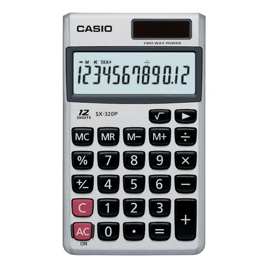 Calculadora de Bolso Casio SX-320 12 Dígitos Prata por 56,99 à vista no boleto/pix ou parcele em até 2x sem juros. Compre na loja Mundomax!