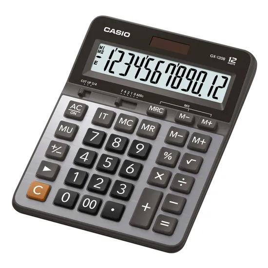 Calculadora de Mesa Casio GX-120B 12 Dígitos Prata por 99,99 à vista no boleto/pix ou parcele em até 3x sem juros. Compre na loja Mundomax!