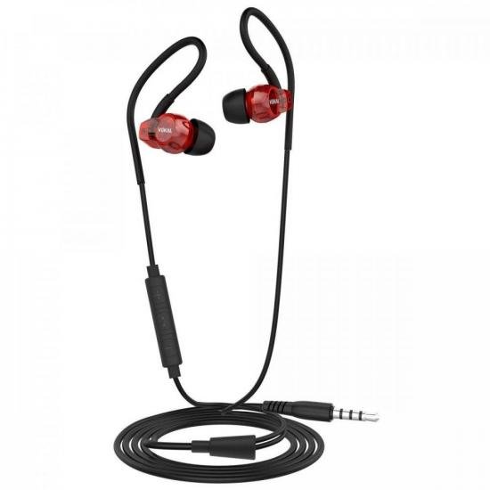 Fone de Ouvido E20 In Ear Vermelho VOKAL por 0,00 à vista no boleto/pix ou parcele em até 1x sem juros. Compre na loja Mundomax!