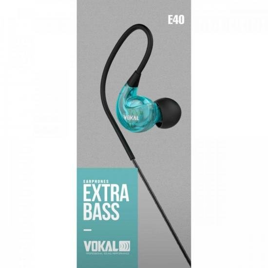 Fone de Ouvido Vokal E40 In Ear Azul por 89,00 à vista no boleto/pix ou parcele em até 3x sem juros. Compre na loja Mundomax!