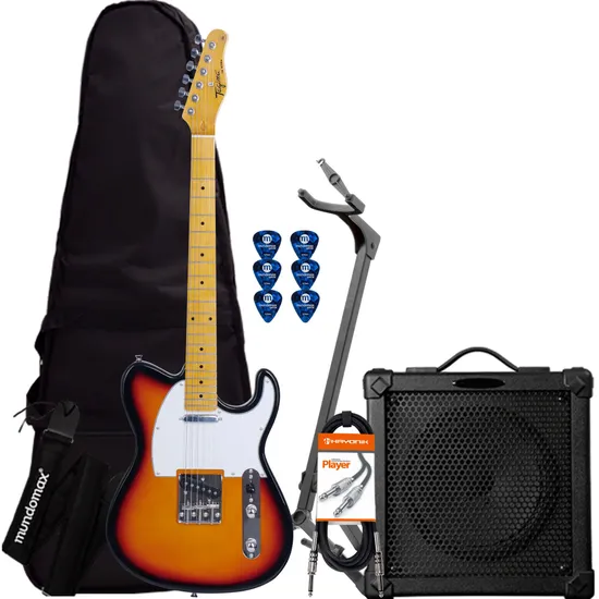 Kit Guitarra TAGIMA Woodstock Series TW-55 Sunburst + Cubo + Acessórios (72094)