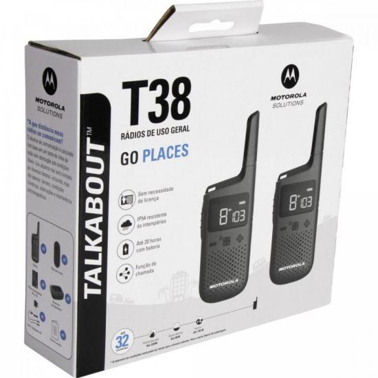 Rádio Comunicador Talkabout Motorola T38BR 32km Preto por 534,99 à vista no boleto/pix ou parcele em até 10x sem juros. Compre na loja Mundomax!