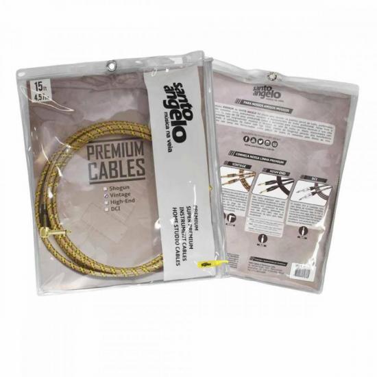 Cabo para Instrumentos 4,57m P10 L Vintage Dourado SANTO ANGELO por 166,90 à vista no boleto/pix ou parcele em até 6x sem juros. Compre na loja Mundomax!