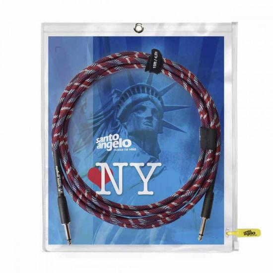 Cabo para Instrumentos 4,57m P10 15FT New York Azul/Vermelho SANTO por 95,90 à vista no boleto/pix ou parcele em até 3x sem juros. Compre na loja Mundomax!