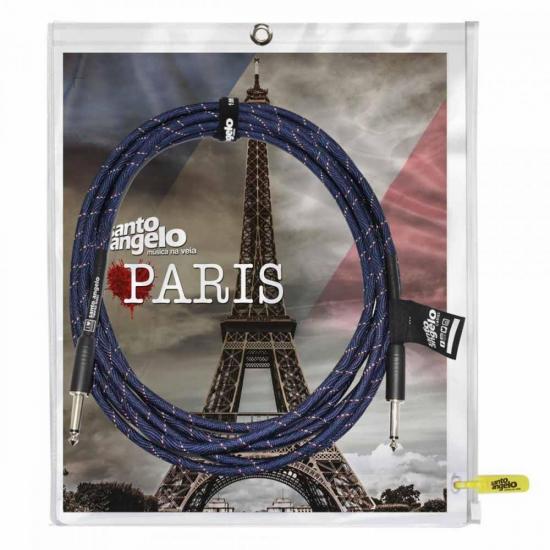 Cabo para Instrumentos 4,57m P10 15FT Paris Azul SANTO por 90,90 à vista no boleto/pix ou parcele em até 3x sem juros. Compre na loja Mundomax!