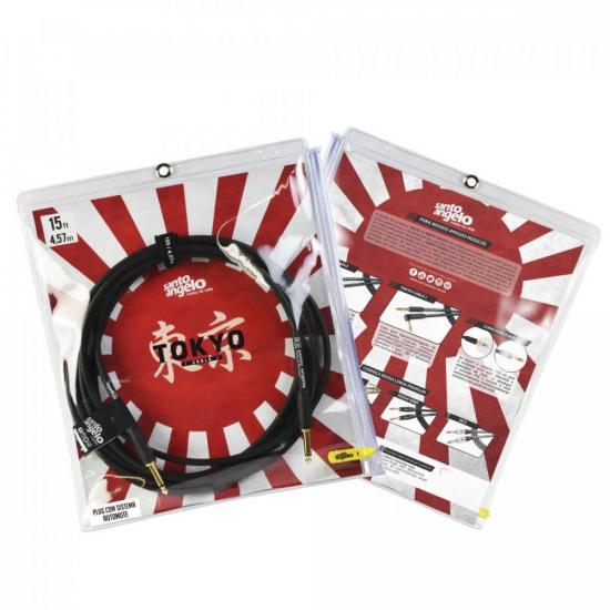 Cabo para Instrumentos 4,57m P10 15FT Tokyo Preto SANTO por 109,99 à vista no boleto/pix ou parcele em até 4x sem juros. Compre na loja Mundomax!