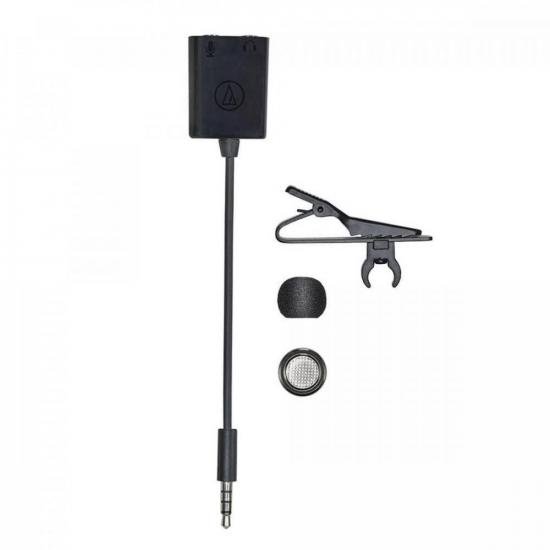 Microfone Condensador Omnidirecional de Lapela ATR3350XIS Preto AUDIO (72291)