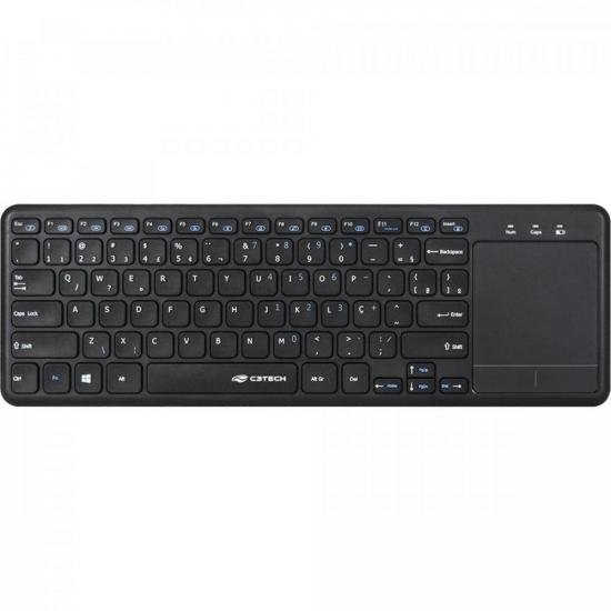 Teclado com Mouse Touch sem Fio KW-T100 Preto C3TECH por 169,99 à vista no boleto/pix ou parcele em até 6x sem juros. Compre na loja Mundomax!