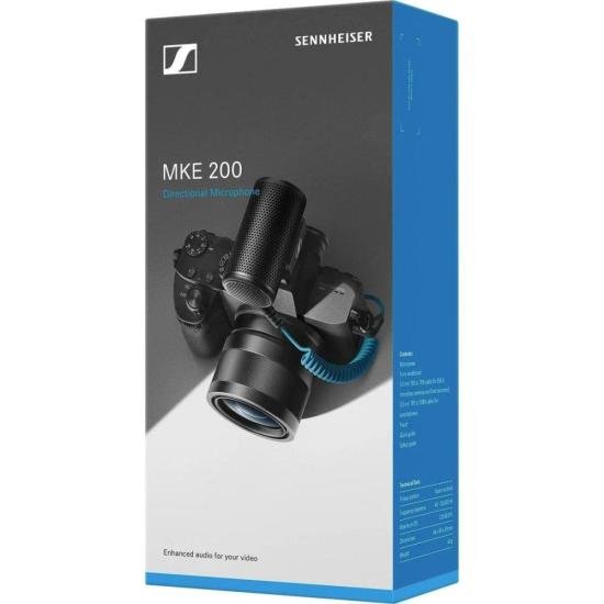 Microfone Sennheiser MKE200 Supercardioide Preto por 988,00 à vista no boleto/pix ou parcele em até 10x sem juros. Compre na loja Mundomax!