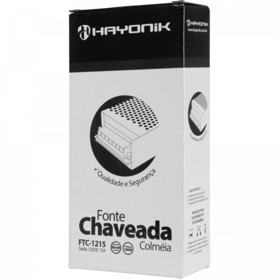 Fonte Colmeia 12VDC 15A 180W Bivolt Manual FTC1215 HAYONIK por 159,00 à vista no boleto/pix ou parcele em até 6x sem juros. Compre na loja Mundomax!