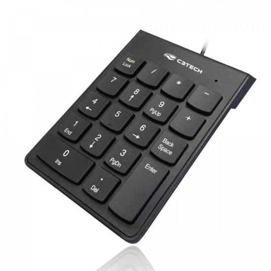 Teclado Numérico C3Tech KN-10 USB Preto por 36,99 à vista no boleto/pix ou parcele em até 1x sem juros. Compre na loja Mundomax!
