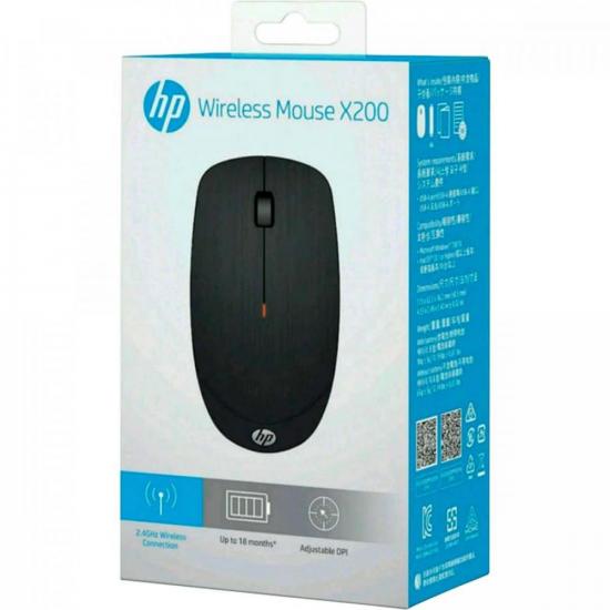 Mouse sem Fio 1600DPI X200 Preto HP por 109,99 à vista no boleto/pix ou parcele em até 4x sem juros. Compre na loja Mundomax!