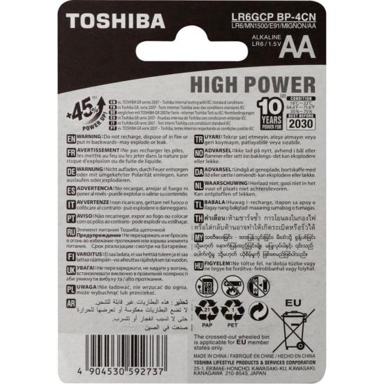 Pilha Alcalina AA 1,5V LR6GCP (C/4 Pilhas) Toshiba por 17,00 à vista no boleto/pix ou parcele em até 1x sem juros. Compre na loja Mundomax!