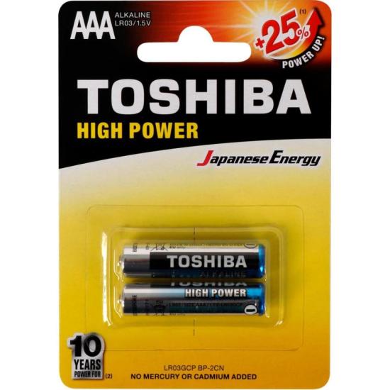 Pilha Alcalina AAA 1,5V LR03GCP (C/2 Pilhas) Toshiba por 10,00 à vista no boleto/pix ou parcele em até 1x sem juros. Compre na loja Mundomax!