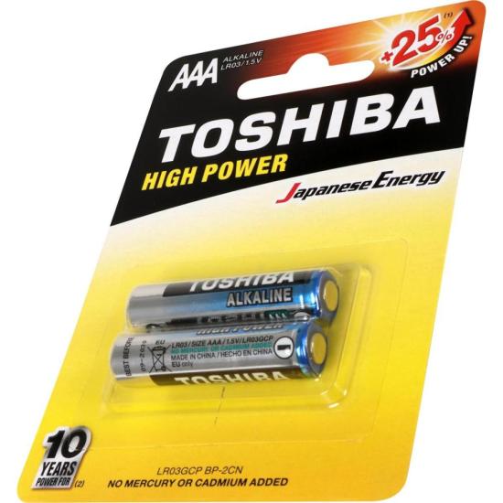 Pilha Alcalina AAA 1,5V LR03GCP (C/2 Pilhas) Toshiba por 10,00 à vista no boleto/pix ou parcele em até 1x sem juros. Compre na loja Mundomax!