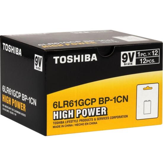 Bateria Alcalina 9V 6LR61GCP (C/1 Bateria) Toshiba por 21,00 à vista no boleto/pix ou parcele em até 1x sem juros. Compre na loja Mundomax!