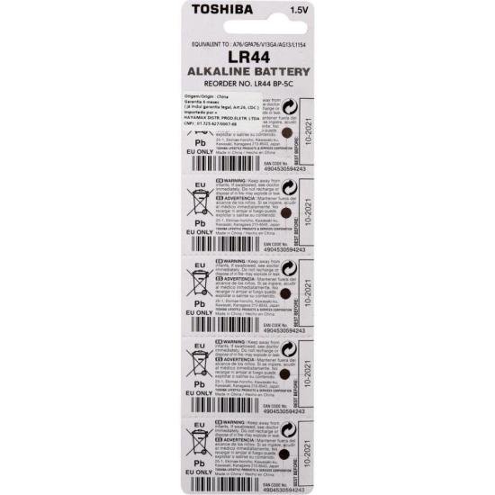 Pilha Botão Alcalina 1,5V LR44 (C/5 Pilhas) Toshiba por 27,00 à vista no boleto/pix ou parcele em até 1x sem juros. Compre na loja Mundomax!