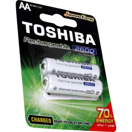 Pilha Recarregável AA 1,2v 2600mAh TNH6GAE (C/2 Pilhas) Toshiba por 48,00 à vista no boleto/pix ou parcele em até 1x sem juros. Compre na loja Mundomax!
